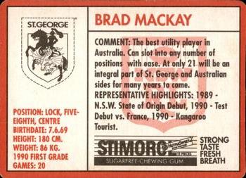 1991 Stimorol NRL #119 Brad Mackay Back